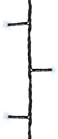 Светодиодная гирлянда с контроллером 6 м, 220V., 80 холодных белых LED ламп, черный ПВХ, Kaemingk (494111)