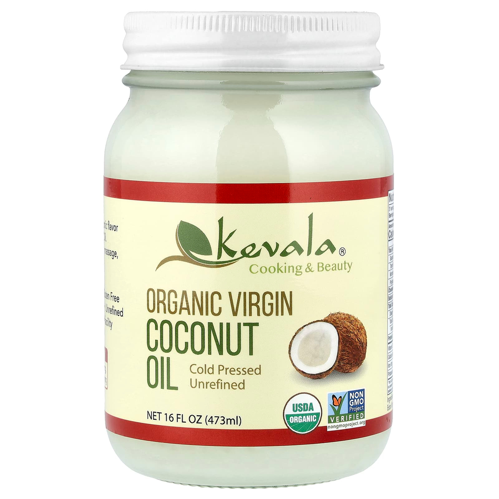 Kevala, Органическое кокосовое масло первого отжима, 473 мл (16 жидк. унц.)