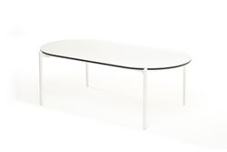 "Диего" журнальный стол из HPL 120х60 H40, каркас белый муар, цвет "молочный"