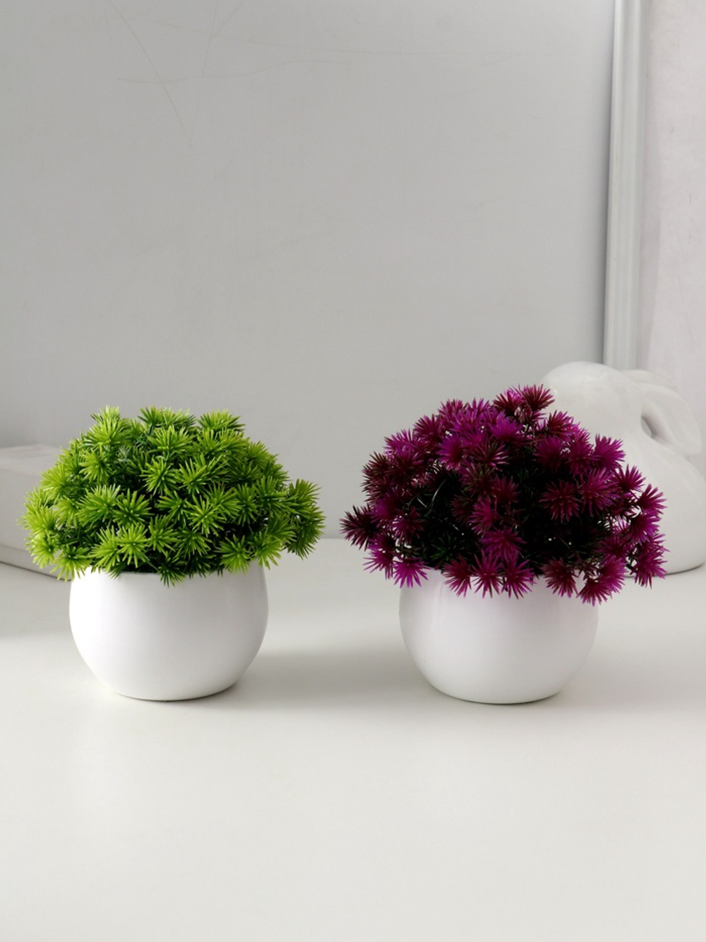 Искусственный цветок в горшке «Пушистые колючки», 9×13 см, МИКС