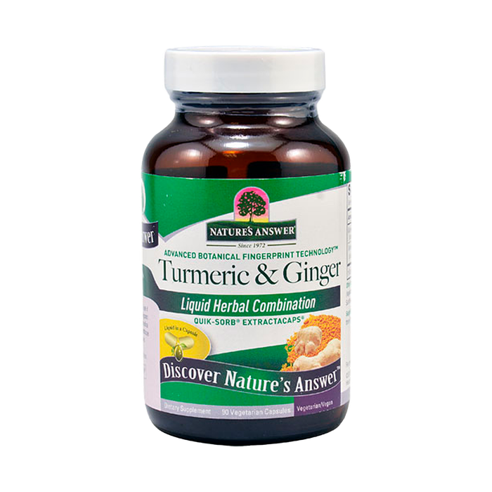 Куркума и имбирь, Turmeric &amp; Ginger, Nature's Answer, 90 вегетарианских капсул