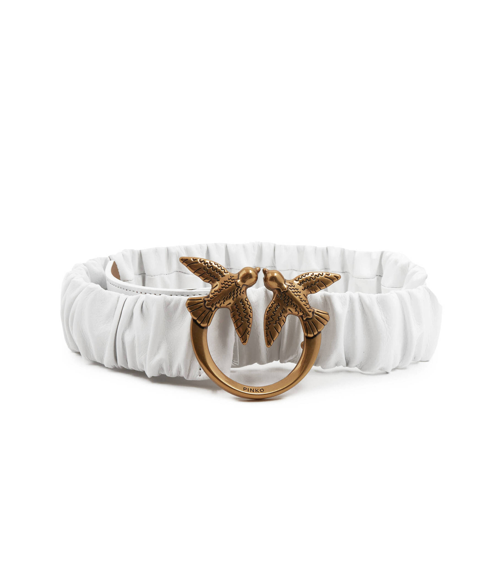 Кожаный ремень LOVE RUFFLE H4 Pinko - белый(100824 A0F2)