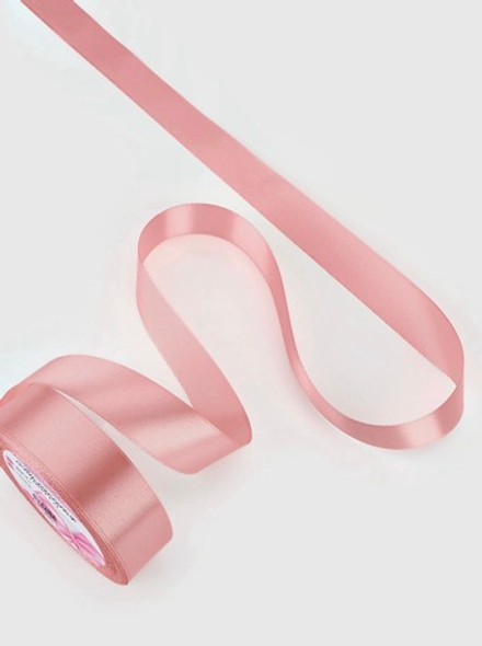 Лента атласная, 25 мм, 23±1 м, пастельно-розовая