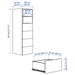 Комод детский - IKEA PLATSA/SMÅSTAD/SMASTAD, 181х60 см, белый, ИКЕА