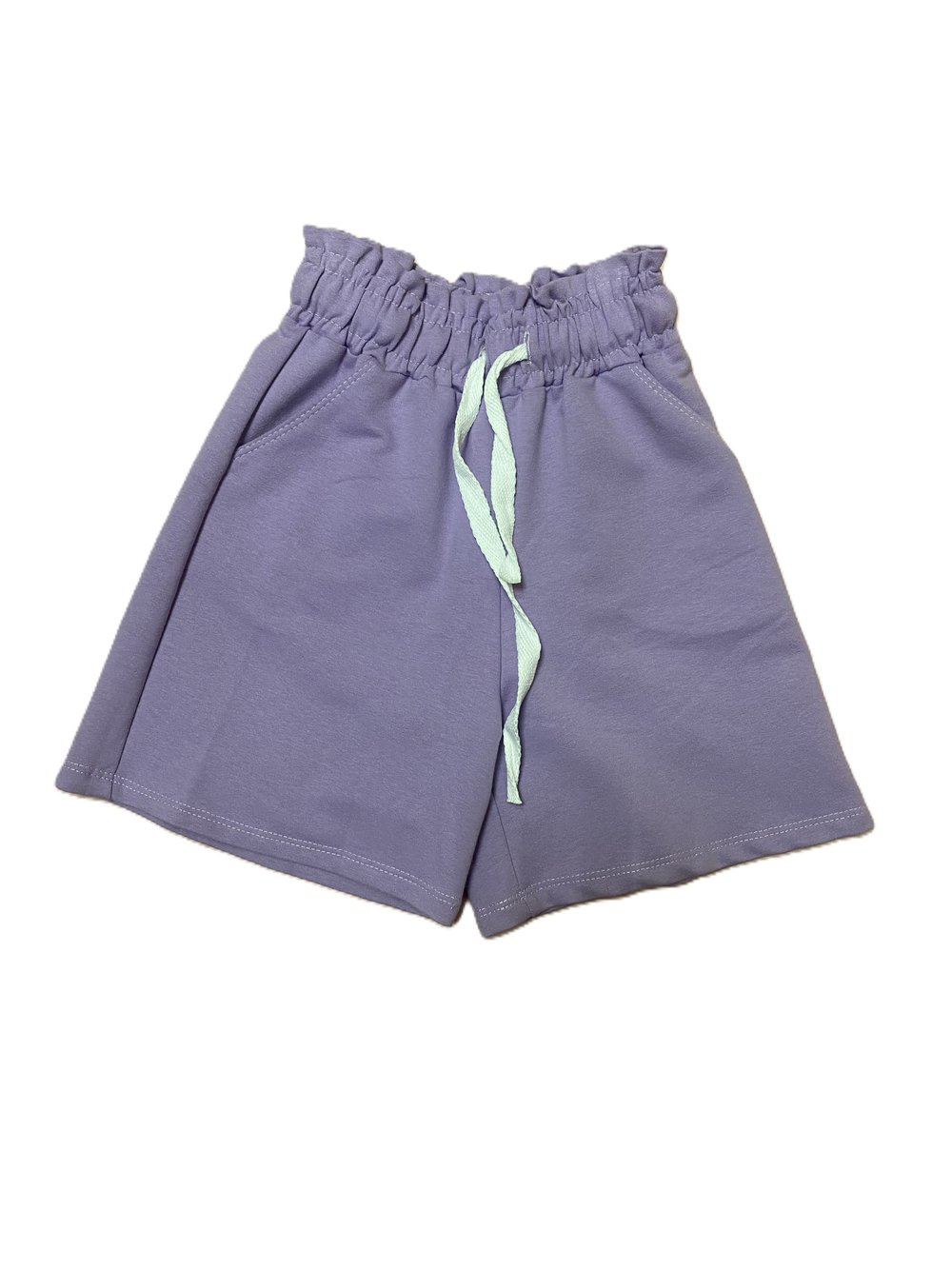 Шорты на девочку "Гаванна-2" сиреневые с карманами на завязках на рост 122 см
