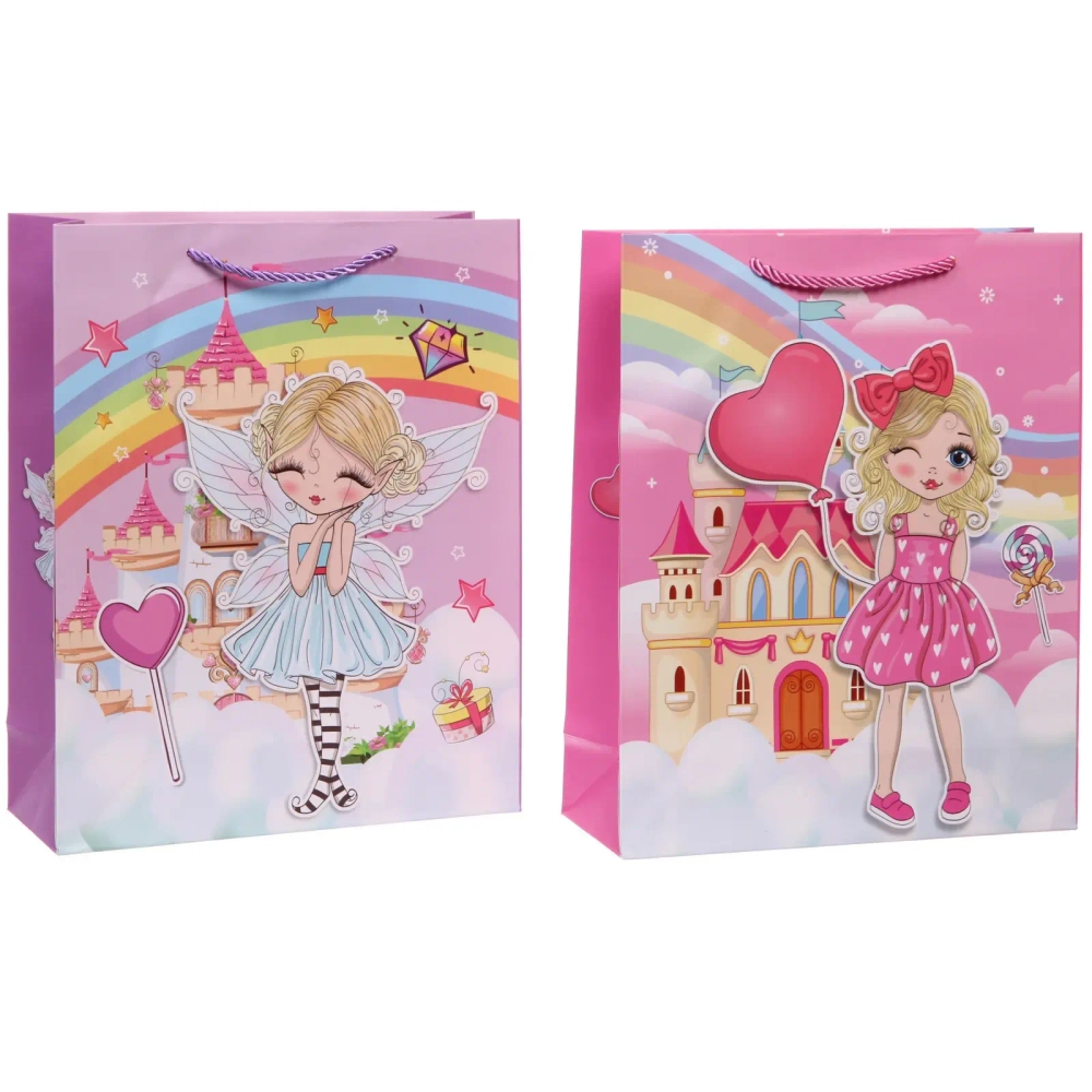 Пакет подарочный «Мир принцесс» 26*32*10 см, микс