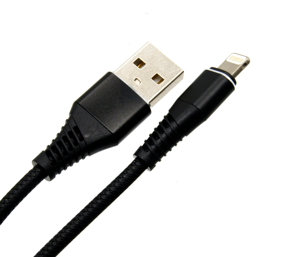 Кабель USB - Lightning Lace (черный) 1м