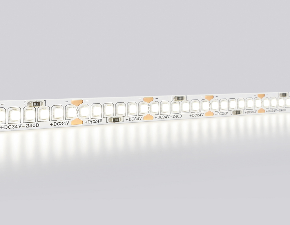 GS3402 2835 240Led/ 20W m/ 24V IP20 4500K/ 5000*10*1.2mm (2 конт.)