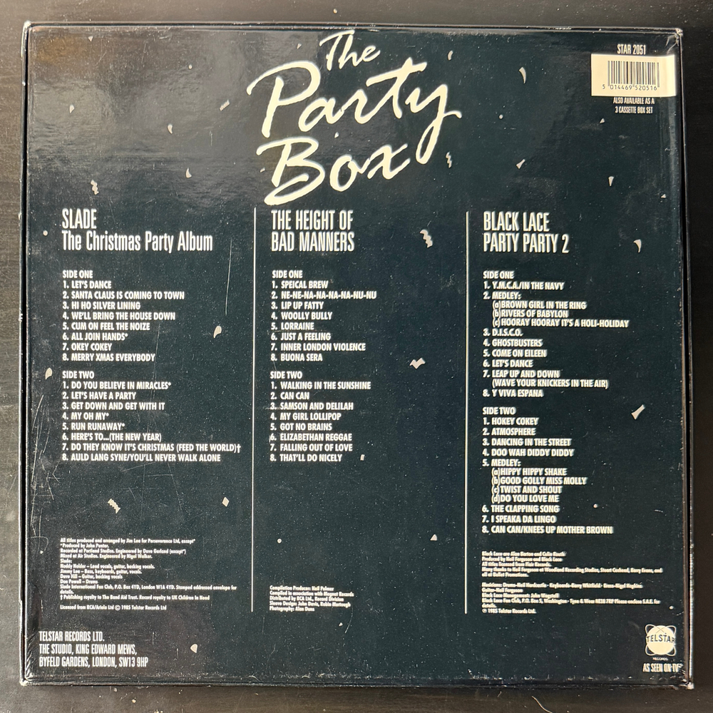 Slade, Bad Manners, Black Lace ‎– The Party Box 3LP (Англия 1985г.)