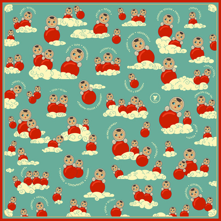 Платок «Русская неваляшка. Вдохновение»