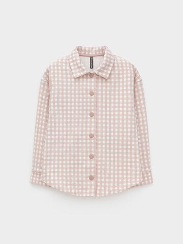 рубашка  для девочки  КР 302567/розовый лед,маленькая клетка к601