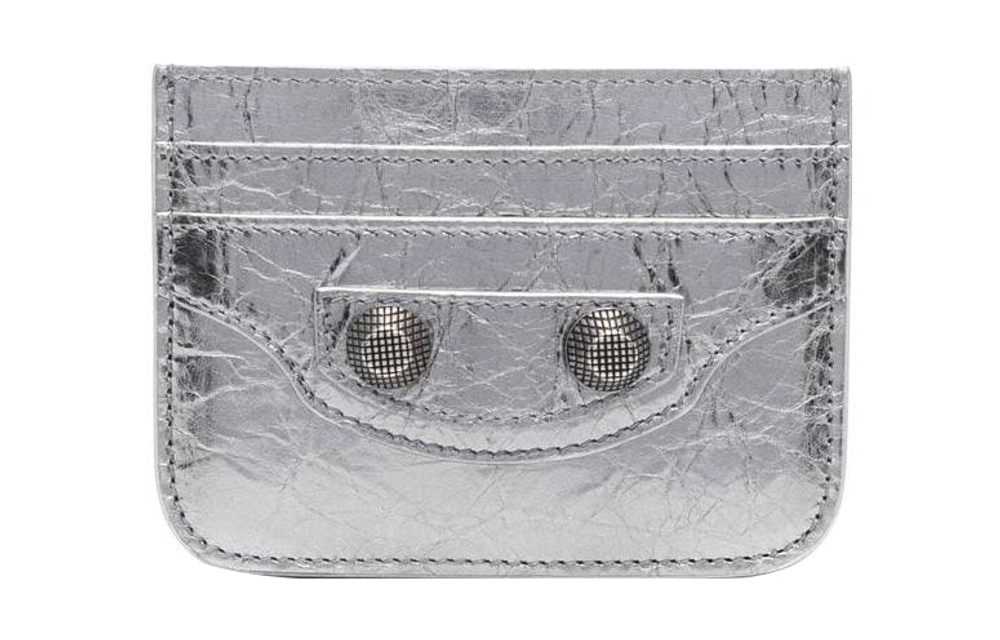 Balenciaga Le Cagole Lambskin Card Holder Women"s Silver