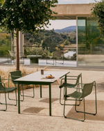 Стул Maurina из зеленой оцинкованной стали и зеленой веревки