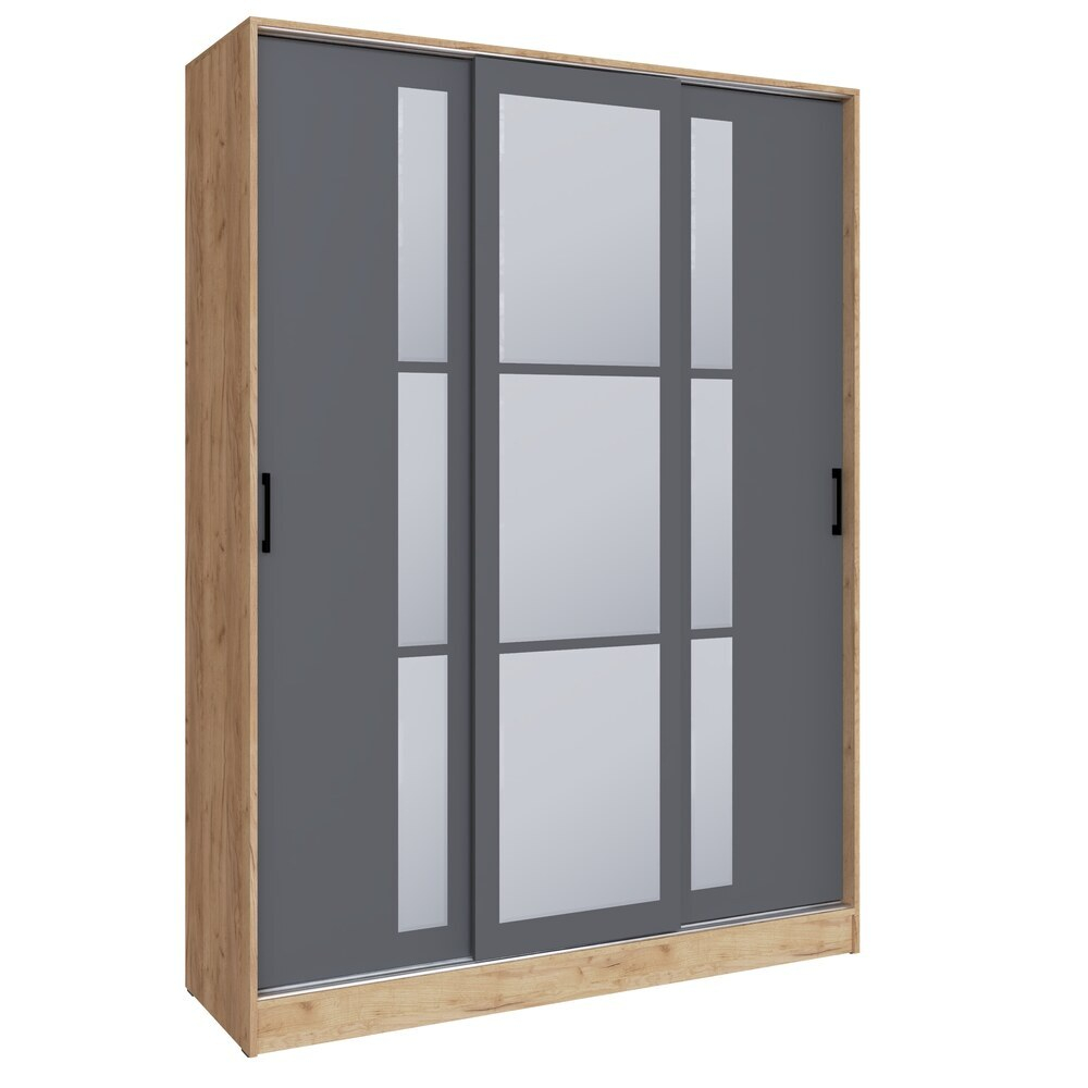 Шкаф-купе Стиль-2 160, Дуб Крафт Золотой, Графит серый