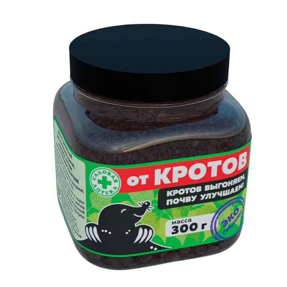Гранулы ЭКО ДЕГОТЬ ДРЕВЕСНЫЙ от кротов 300 гр