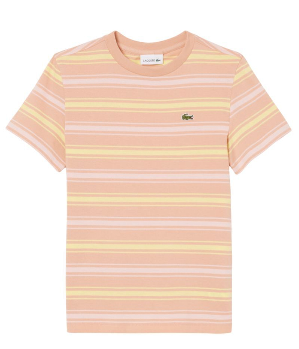 Футболка для мальчика теннисная Lacoste Boys Contrast Stripe Cotton - Оранжевый