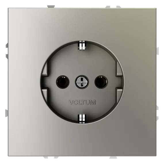 Розетка встраиваемая VOLTUM S70 с заземлением 16А, (шелк)