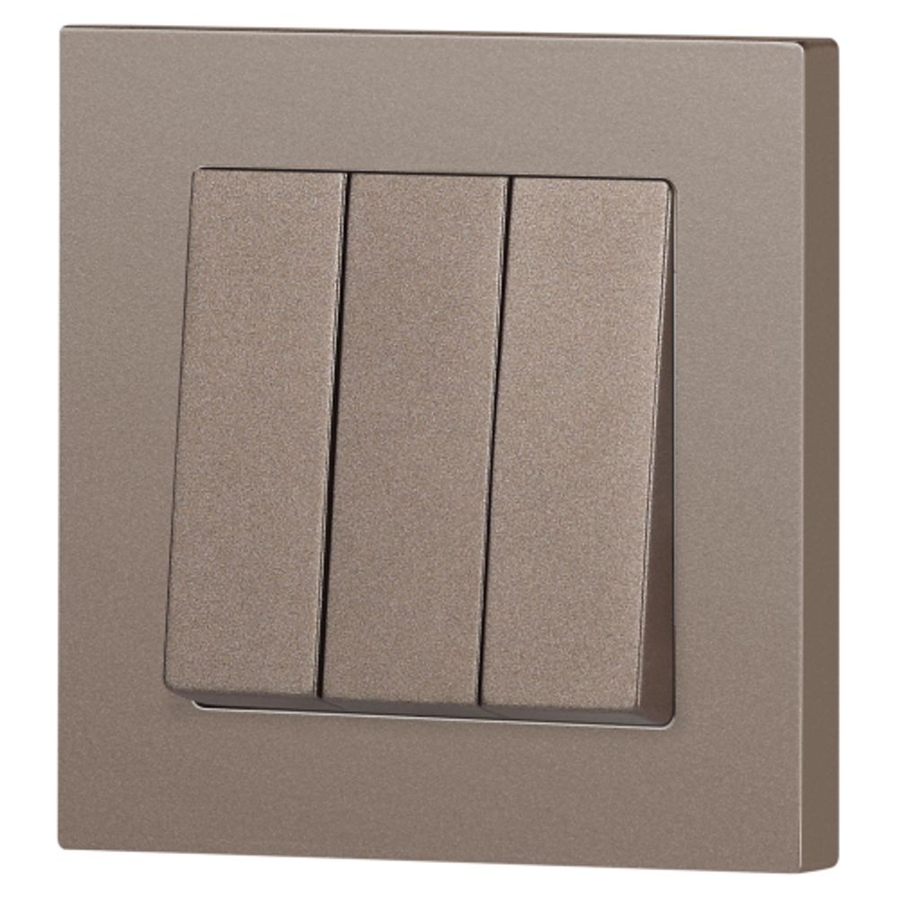 Выключатель Intro Accent 6-106-08 тройной, 10А-250В, IP20, СУ, AL/CU, бронза | Intro