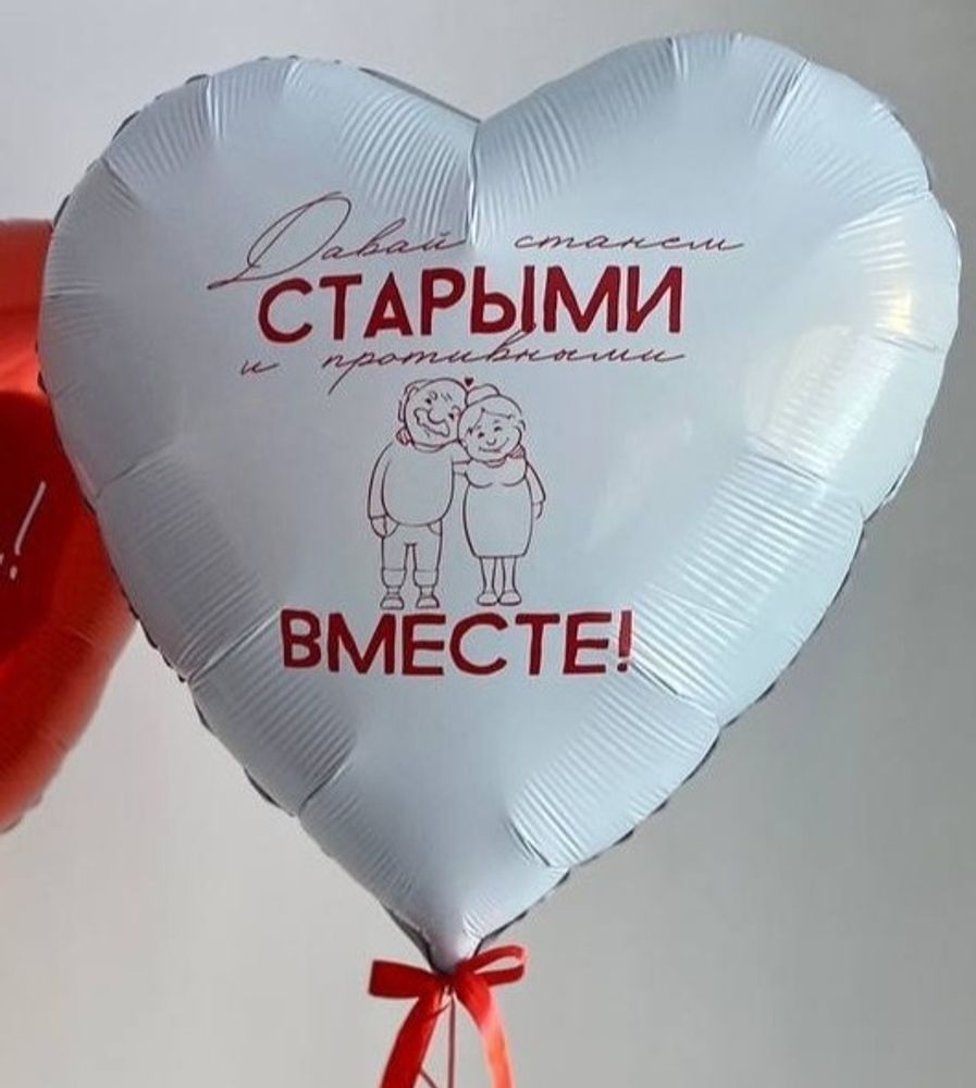 Шар сердце Давай станем старыми и противными Вместе №2684