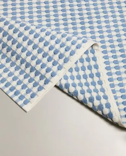 ZARA HOME КОВРИК ДЛЯ ВАННОЙ С ВАФЕЛЬНЫМ РЕЛЬЕФНЫМ УЗОРОМ, СИНИЙ