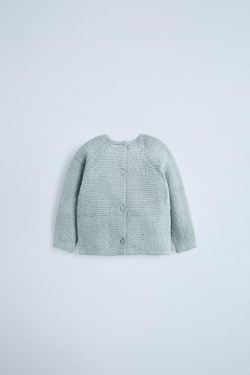 ZARA СВИТЕР С КАРМАНОМ, ГОЛУБОЙ