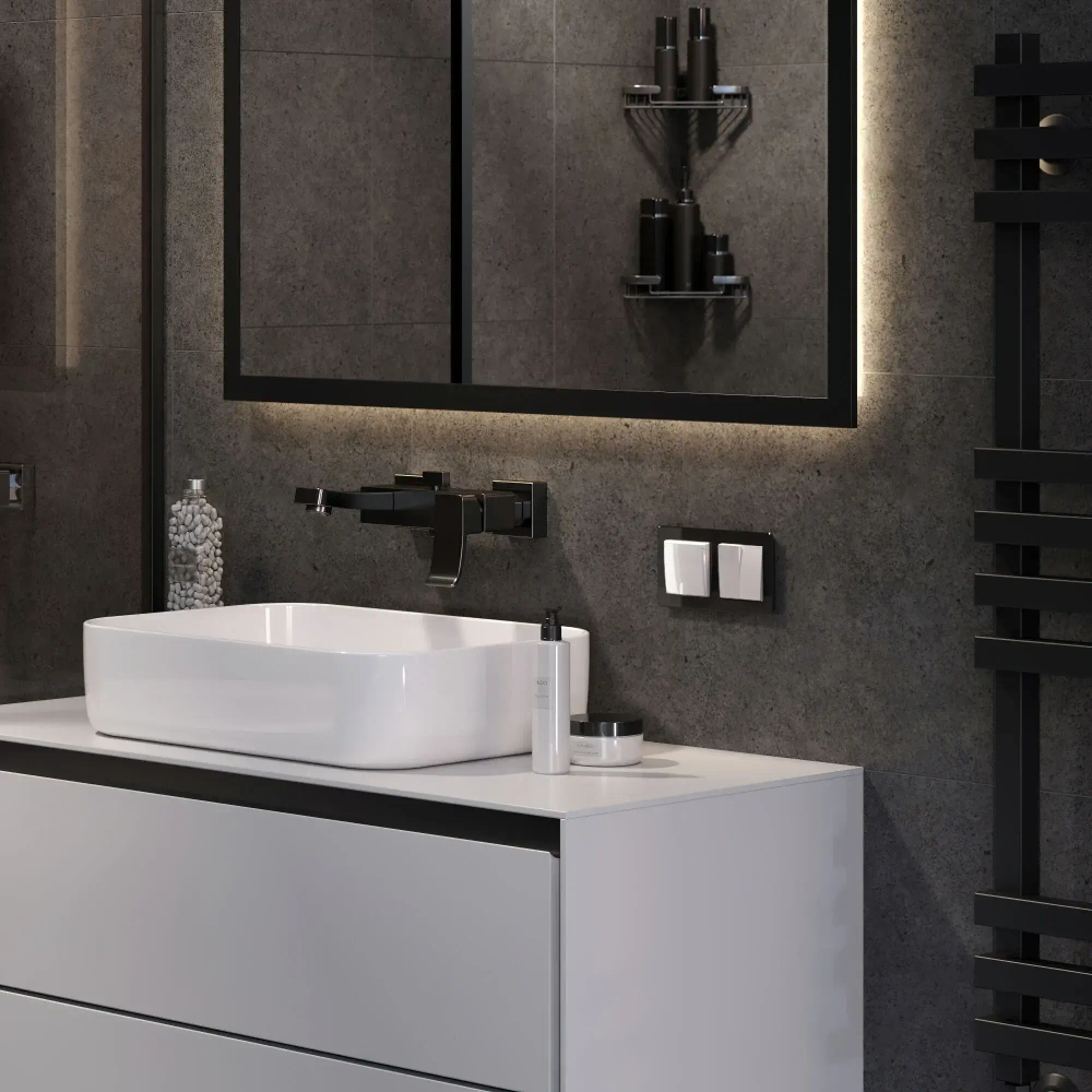 Рамка на 2 поста Acrylic (черный) W0022708