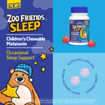 21st Century, Zoo Friends Sleep, жевательный мелатонин для детей, от 4 лет, малина, 60 жевательных таблеток