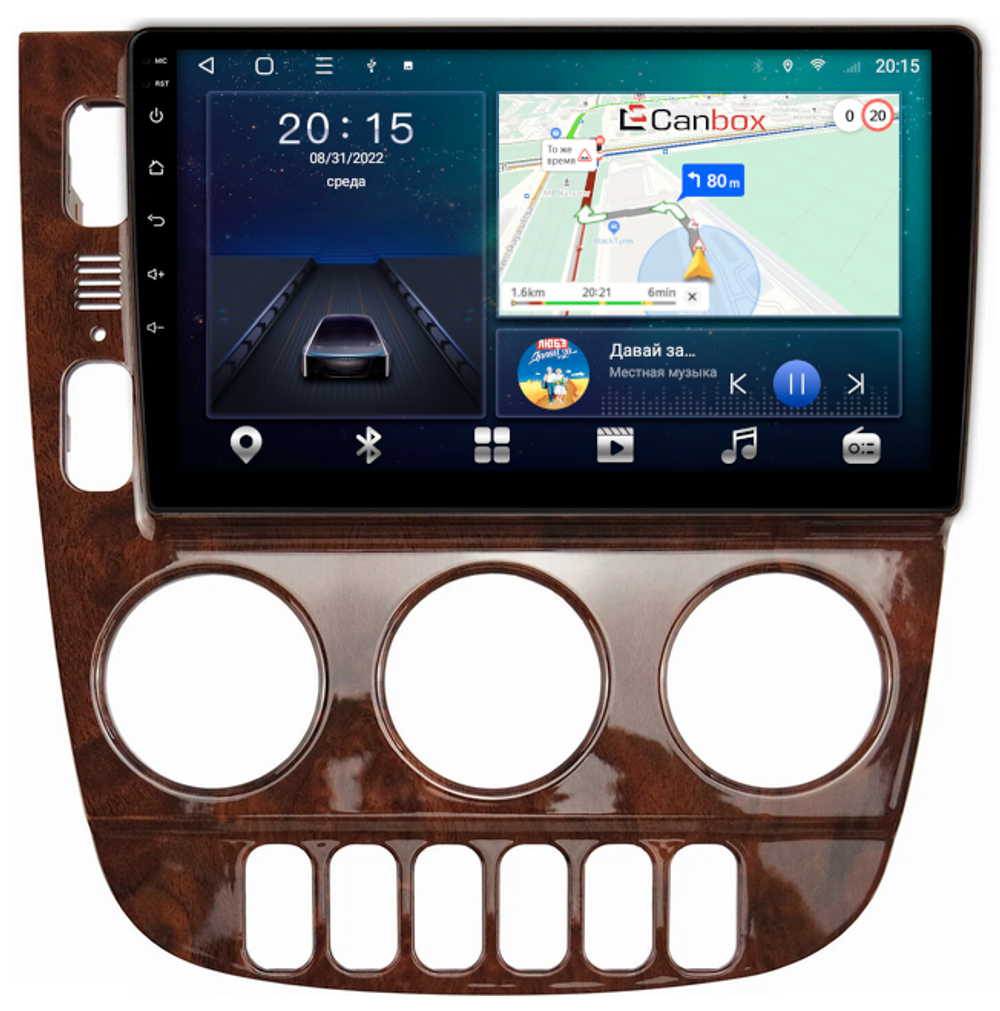 Магнитола для Mercedes-Benz ML (W163) 2001-2005 (климат, орех) - CanBox 9-1157 Android 10, 8-ядер, SIM-слот