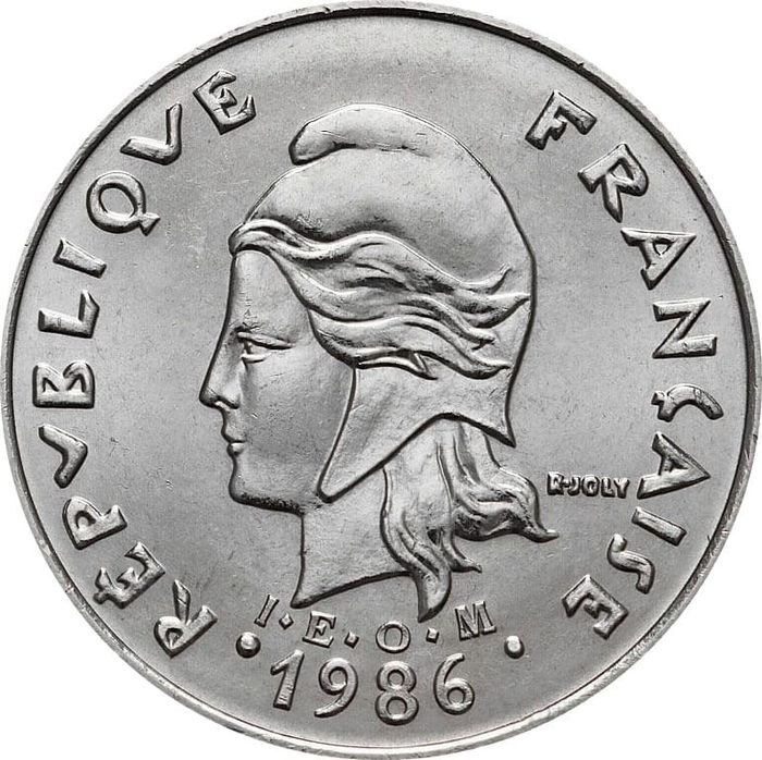 20 франков 1986 Новая Каледония XF