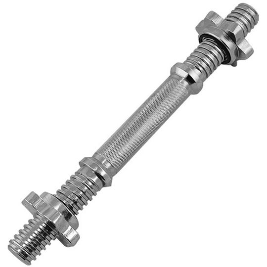 Гриф гантельный 26 мм с гайками, хром, 35см.