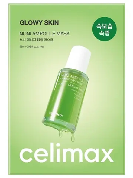 Celimax Ампульная тканевая маска с экстрактом нони для сияния кожи Glowy Skin Noni Ampoule Mask 29 мл х 10 шт