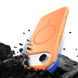 Матовый противоударный чехол оранжевого цвета с MagSafe для iPhone Air, серия Yind Series от Dux Ducis