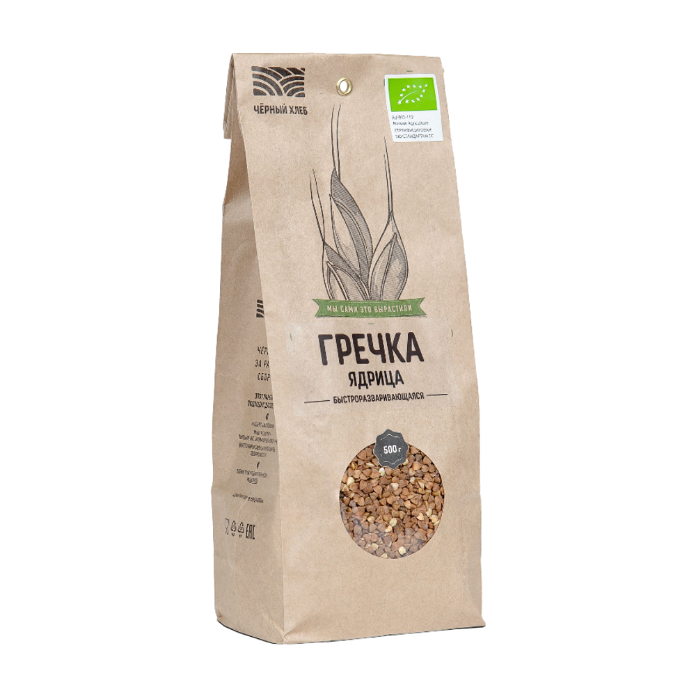 Крупа гречневая ядрица быстроразваривающаяся 500гр (ЧЕРНЫЙ ХЛЕБ)