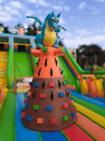 Коммерческий надувной батут «Дракончики», 16x11x8.5