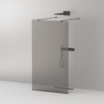 Душевая перегородка Cezares LIBERTA-L-2-100-120-GR-NERO чёрный профиль, стекло серое