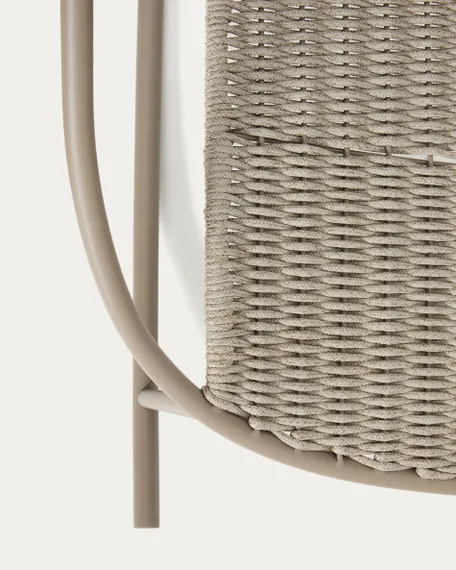 Кресло-качалка уличное Atrani из стали и веревки бежевого цвета