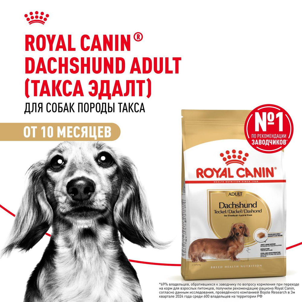 Royal Canin Dashshund Adult Корм сухой для взрослых собак породы Такса от 10 месяцев 7,5 кг