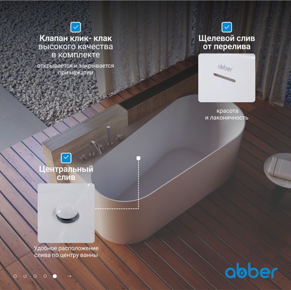 Акриловая ванна ABBER AB9496-1.5 L белая