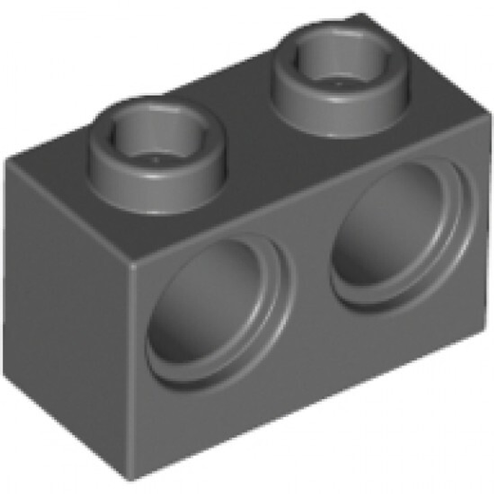 Lego 50шт Кирпич 1x2 с отверстиями (темно-серый) 32000 / 4210762