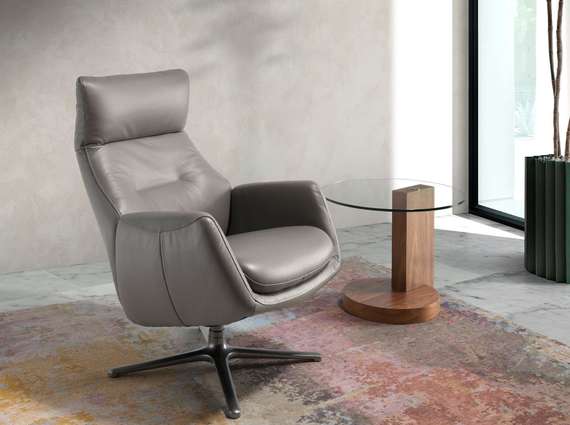 Журнальный столик Angel Cerda 2036, Ø60 см, стекло, орех