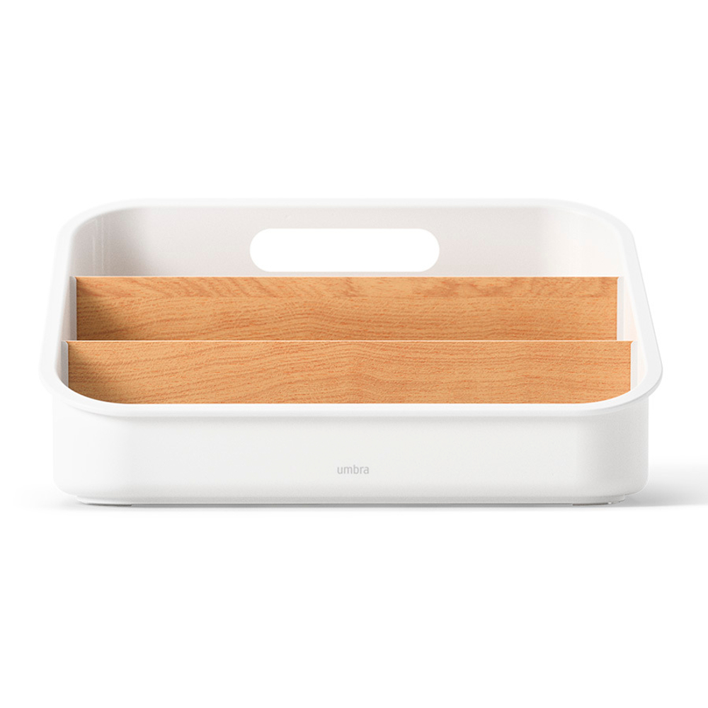 Органайзер bellwood, 26х13 см, белый/натуральное дерево