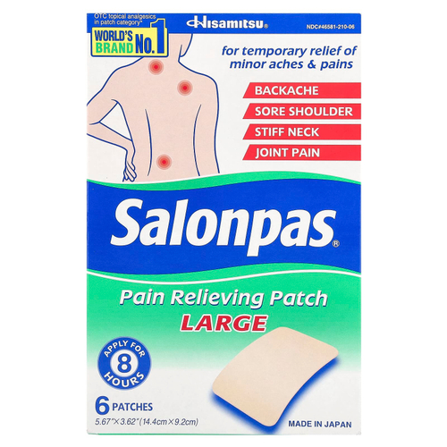Salonpas, Болеутоляющие, большие, 6 шт.