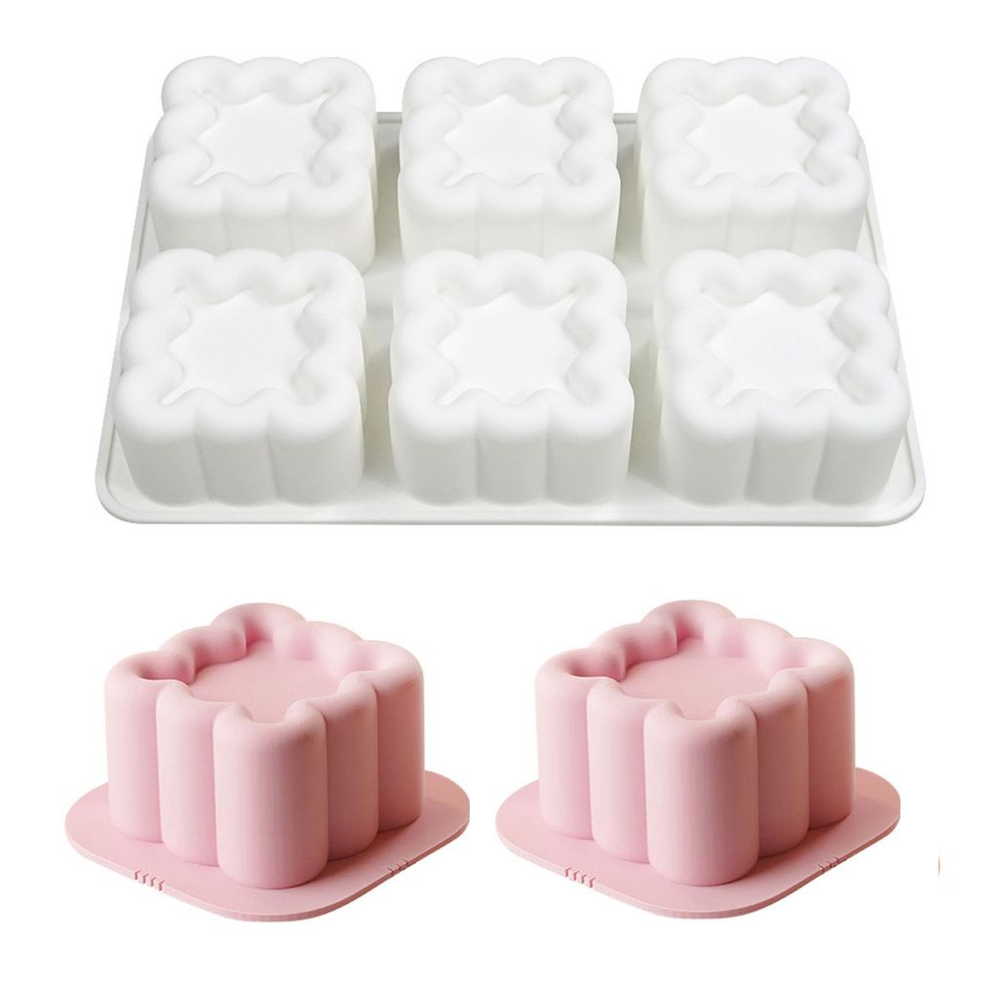 Силиконовая форма для муссовых десертов «Квадратные тортики 6 в 1»