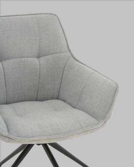 Кресло вращающееся Кимберли рогожка/замша серый