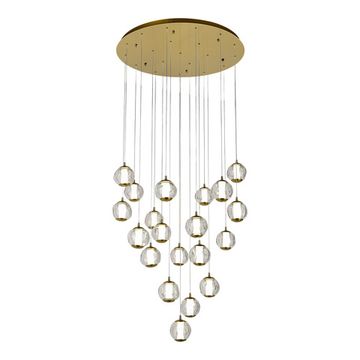 SL6520.303.20 Светильник подвесной ST-Luce латунь/прозрачный с пузырьками воздуха LED 1*100W 4000K HELMI