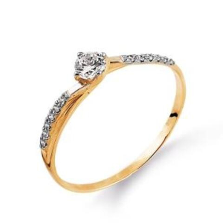 Кольцо из золота с фианитами