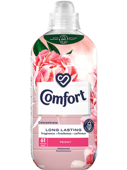 Кондиционер для белья Comfort Peony 925 мл, 61 стирка, нежный и элегантный аромат пиона