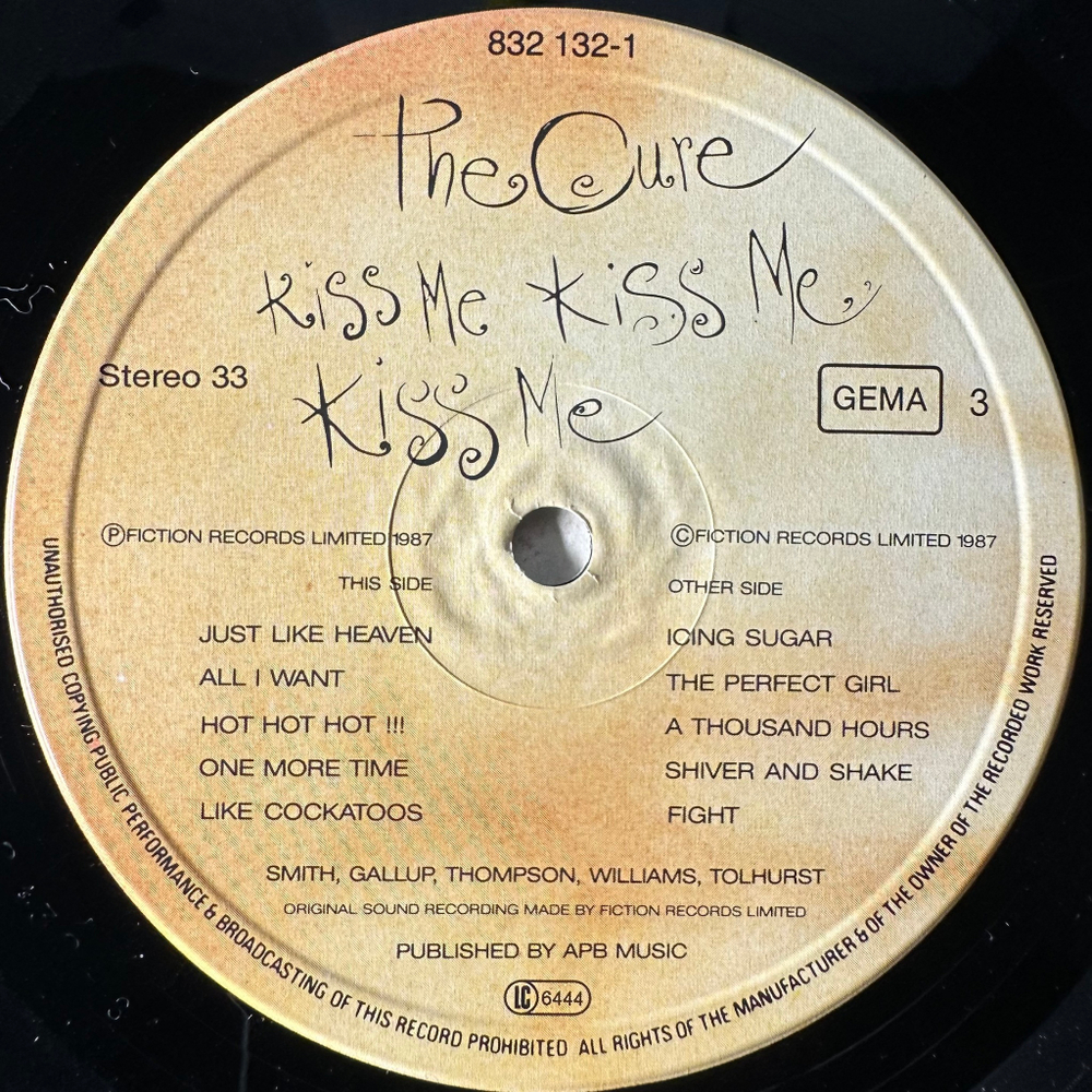 The Cure ‎– Kiss Me Kiss Me Kiss Me 2LP (Германия 1987г.)