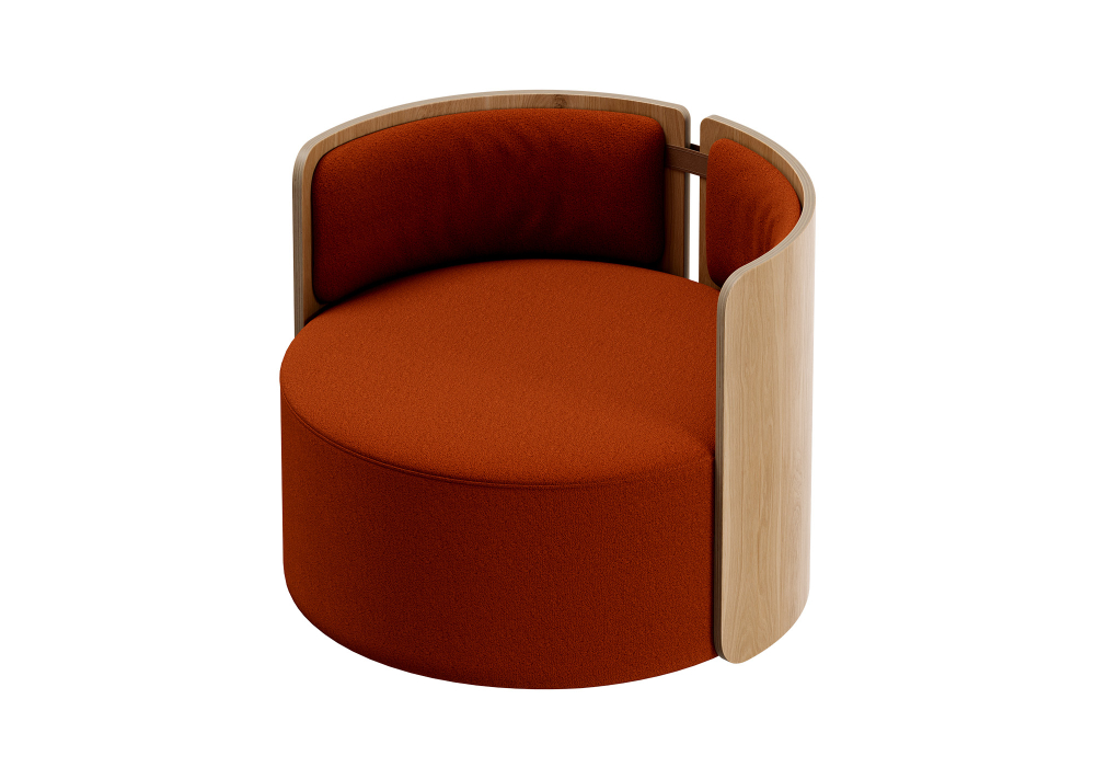 Кресло крутящееся Lagom 800 (терракотовый, натуральный дуб)