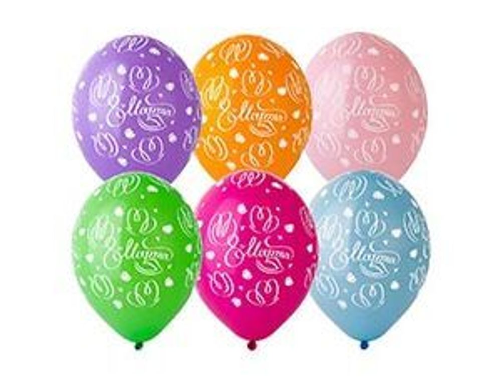 Шар (14"/36 см) 8 Марта Тюльпаны 25 шт.